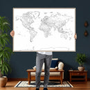 World Map Canvas Print – Framed Modern Detailed Map of the by MyGreatCanvas | Canvas Wall Art Prints | Photo Prints & Wall Decor