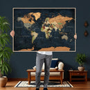Vintage World Map Canvas Wall Art – Detailed Map with by MyGreatCanvas | Canvas Wall Art Prints | Photo Prints & Wall Decor