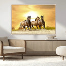 Wild Horses Wall Art Canvas Print – Framed Galloping Herd