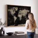 Detailed World Map Wall Art Print - Large Framed World Map