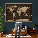 Colorful World Map Canvas Wall Art with Landmarks – Framed by MyGreatCanvas | Canvas Wall Art Prints | Photo Prints & Wall Decor