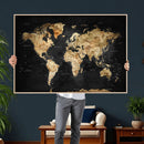 World Map Canvas Wall Art with Famous Landmarks – Framed by MyGreatCanvas | Canvas Wall Art Prints | Photo Prints & Wall Decor
