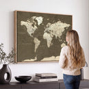 Vintage World Map Canvas Print – Framed Travel Map Wall Art