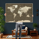 Vintage World Map Canvas Print – Framed Travel Map Wall Art
