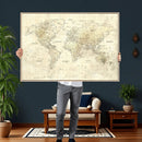 Detailed Large World Map Wall Decor Canvas Art Print by MyGreatCanvas | Canvas Wall Art Prints | Photo Prints & Wall Decor