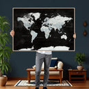 World Map Canvas Print – Framed Push Pin Wall Art, Color by MyGreatCanvas | Canvas Wall Art Prints | Photo Prints & Wall Decor