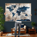 Rustic World Map Canvas Print – Framed Wall Art for Couples, by MyGreatCanvas | Canvas Wall Art Prints | Photo Prints & Wall Decor