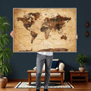 Modern Red and Gray World Map Canvas Print – Framed Wall Art by MyGreatCanvas | Canvas Wall Art Prints | Photo Prints & Wall Decor