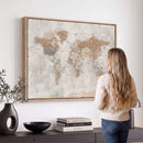 Detailed World Map Wall Art Canvas Print for Home and Office Decor