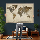 Vintage World Map Canvas Wall Art – Framed Travel Map for by MyGreatCanvas | Canvas Wall Art Prints | Photo Prints & Wall Decor