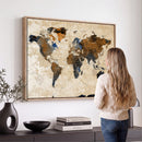 World Map Canvas Print – Framed Travel Map Wall Art for