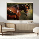 Majestic Brown Horse Wall Art Canvas Print – Framed