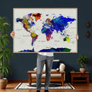 Vintage World Map Canvas Wall Art – Framed Travel Map with by MyGreatCanvas | Canvas Wall Art Prints | Photo Prints & Wall Decor