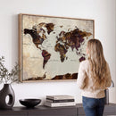 World Map Canvas Triptych – Colorful Global Wall Art for