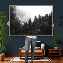 Black White Forest Wall Art Canvas Print, Misty Pine Tree by MyGreatCanvas | Canvas Wall Art Prints | Photo Prints & Wall Decor