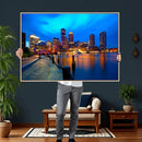 Boston Wall Art Canvas Print, Boston City Downtown Night by MyGreatCanvas | Canvas Wall Art Prints | Photo Prints & Wall Decor