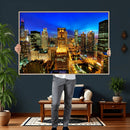 Chicago Wall Art Canvas Print - Chicago City Downtown Night by MyGreatCanvas | Canvas Wall Art Prints | Photo Prints & Wall Decor