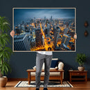 Chicago Wall Art Canvas Print - Chicago City Downtown Night by MyGreatCanvas | Canvas Wall Art Prints | Photo Prints & Wall Decor