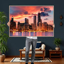Chicago Wall Art Canvas Print - Chicago City Downtown Night by MyGreatCanvas | Canvas Wall Art Prints | Photo Prints & Wall Decor
