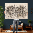 Abstract Cow Longhorn Wall Art Canvas Print for Cabin Decor by MyGreatCanvas | Canvas Wall Art Prints | Photo Prints & Wall Decor