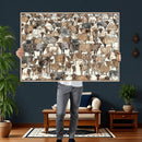 Abstract Longhorn Wall Art Canvas Print - Cow Animal Drawing by MyGreatCanvas | Canvas Wall Art Prints | Photo Prints & Wall Decor
