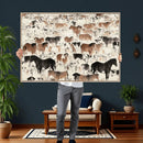 Wild Horses Wall Art Canvas Print - Abstract Farm Longhorn by MyGreatCanvas | Canvas Wall Art Prints | Photo Prints & Wall Decor