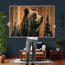Rustic Bear Wall Art Canvas Print – Woodland Wildlife by MyGreatCanvas | Canvas Wall Art Prints | Photo Prints & Wall Decor