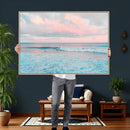 Ocean Wave Wall Art Canvas Print, Pastel Surf Seascape