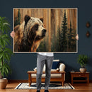 Grizzly Bear Wall Art Canvas Print, Rustic Wildlife Bear by MyGreatCanvas | Canvas Wall Art Prints | Photo Prints & Wall Decor