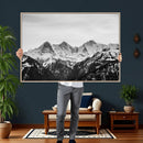 Black and White Mountain Wall Art Canvas Print, Snowy Alpine by MyGreatCanvas | Canvas Wall Art Prints | Photo Prints & Wall Decor