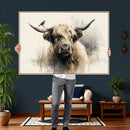 Abstract Highland Cow Wall Art Canvas Print, Rustic Farm by MyGreatCanvas | Canvas Wall Art Prints | Photo Prints & Wall Decor