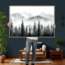 Misty Pine Forest Mountain Landscape Wall Art Canvas Print by MyGreatCanvas | Canvas Wall Art Prints | Photo Prints & Wall Decor