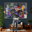 Graffiti Motorcycle Wall Art Canvas Print, Urban Street Art by MyGreatCanvas | Canvas Wall Art Prints | Photo Prints & Wall Decor