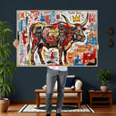 Texas Bull Wall Art Canvas Print, Abstract Graffiti Bull by MyGreatCanvas | Canvas Wall Art Prints | Photo Prints & Wall Decor