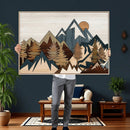 Wood Style Mountain Wall Art Canvas Print, Layered Wood by MyGreatCanvas | Canvas Wall Art Prints | Photo Prints & Wall Decor