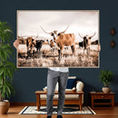 Texas Longhorn Cattle Wall Art Canvas Print, Sepia Western by MyGreatCanvas | Canvas Wall Art Prints | Photo Prints & Wall Decor