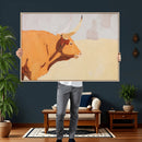 Minimal Longhorn Bull Wall Art Canvas Print, Neutral Western by MyGreatCanvas | Canvas Wall Art Prints | Photo Prints & Wall Decor