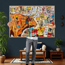 Basquiat Style Bull Graffiti Wall Art Canvas Print, Street by MyGreatCanvas | Canvas Wall Art Prints | Photo Prints & Wall Decor