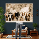 Western Longhorn Herd Wall Art Canvas Print, Sepia Texas by MyGreatCanvas | Canvas Wall Art Prints | Photo Prints & Wall Decor