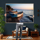 Coastal Fishing Boats Wall Art Canvas Print, Sunset Beach by MyGreatCanvas | Canvas Wall Art Prints | Photo Prints & Wall Decor