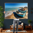Coastal Fishing Boats Wall Art Canvas Print, Sunset Beach by MyGreatCanvas | Canvas Wall Art Prints | Photo Prints & Wall Decor