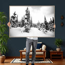 Black and White Snowy Pine Forest Wall Art Canvas Print, by MyGreatCanvas | Canvas Wall Art Prints | Photo Prints & Wall Decor