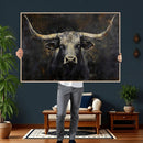 Rustic Longhorn Bull Wall Art Canvas Print – Vintage Western by MyGreatCanvas | Canvas Wall Art Prints | Photo Prints & Wall Decor