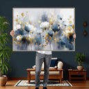 Large Abstract Flowers Wall Art Canvas Print – Gold and Blue by MyGreatCanvas | Canvas Wall Art Prints | Photo Prints & Wall Decor