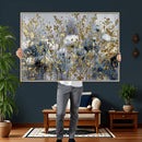 Abstract Floral Wall Art Canvas Print – Gold and Blue by MyGreatCanvas | Canvas Wall Art Prints | Photo Prints & Wall Decor