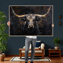 Abstract Longhorn Bull Wall Art Canvas Print – Rustic by MyGreatCanvas | Canvas Wall Art Prints | Photo Prints & Wall Decor