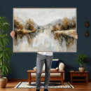 Neutral Abstract Lake Landscape Wall Art Canvas Print by MyGreatCanvas | Canvas Wall Art Prints | Photo Prints & Wall Decor