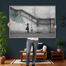 Banksy Girl with Butterflies Street Art Wall Art Canvas by MyGreatCanvas | Canvas Wall Art Prints | Photo Prints & Wall Decor