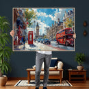 London Street Canvas Wall Art — Big Ben Red Bus Print | Oil by MyGreatCanvas | Canvas Wall Art Prints | Photo Prints & Wall Decor