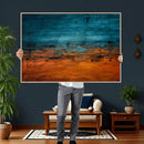 Teal Orange Abstract Wall Art Canvas Print Modern Large by MyGreatCanvas | Canvas Wall Art Prints | Photo Prints & Wall Decor